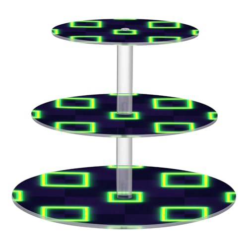 Electric Lime Pop Gingham Acrylic Transparent Tray Spill-Proof Circulars Display