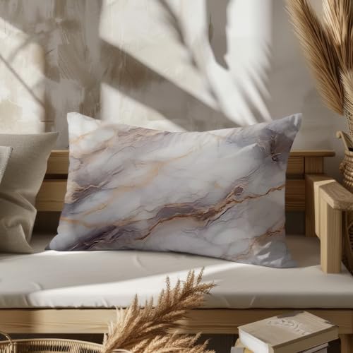 CEVAN Rectangulaire Housse Coussin Graphique Taie d'oreiller Deco Soie Motif Marbré, Housse de Coussin de Salon de Jardin Exterieur Taie d'oreiller avec...