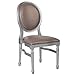 Flash Furniture HERCULES Series 900 lb. Capacity King Louis Chair with Taupe Vinyl Back and Seat and Silver Frame
