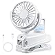 JIZZU USB Ventilator mit Wassernebel, 4 Geschwindigkeiten Wind Tischventilator mit Clip, Mini Ventilator, Verstellbare Tischventilatoren mit LED-Anzeige, Desktop Persönlichen Fans für Büro (Weiß)