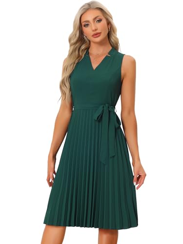 Robe mi-longue plissée en V Allegra K idéale pour vos cocktails de saison