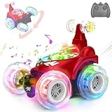 Storio Rechargeable Remote Control Rotating Rolling Stunt RC Car Toys for Kids Off Road Vehicle Toy Cars Kids Monster Truck Rock Climbing Car Toy (Random Colours)