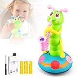 ehnoge Electric Dancing Caterpillar Toy, 2025 New Electric Caterpillar Saxophone Musical Toys, Rocking Twister Dance Automatic Obstacle Avoidance Dancing Toy with Music and LED Lights (1pc)