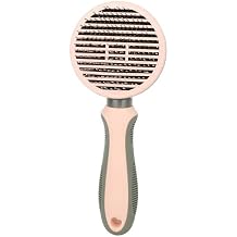 Pet Grooming Tool Needle Brush, Self Cleaning Slicker Brushes for Pet Grooming, Remove Undercoat, Proven Grooming Tools for Dogs Cats and Other Animals Straight Needle - Pink