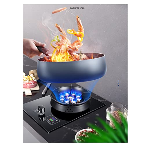 Cuisinière À Gaz Comptoir Cuisinière 5.2KW Wok À 9 Cavités Avec Fonction De Minuterie, Cuisinière À Gaz Convertible NG/LPG, Verre Trempé Noir, Cuisinière Indépendante Camping (Size : LPG)