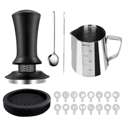 Agilive 20 PCS Espresso Accessories Kit, Spring Loaded Calibrated Tamper, Spring Loaded Calibrated Tamper, WDT Tool and Dosing Funnel Set Fits Delonghi 58 mm Espresso Coffee Machines and Portafilter