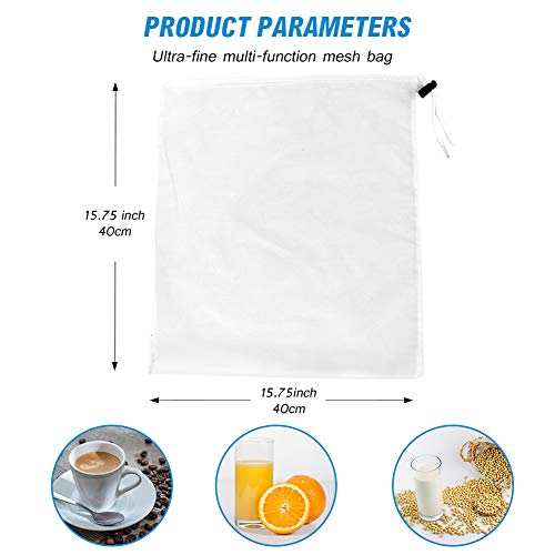 Freehawk Nylon Straining Bag Fine Mesh Food Strainer Bag Reusable Strain Tea Pulp Juice Food Nut Milk Filter Bag thumb #4