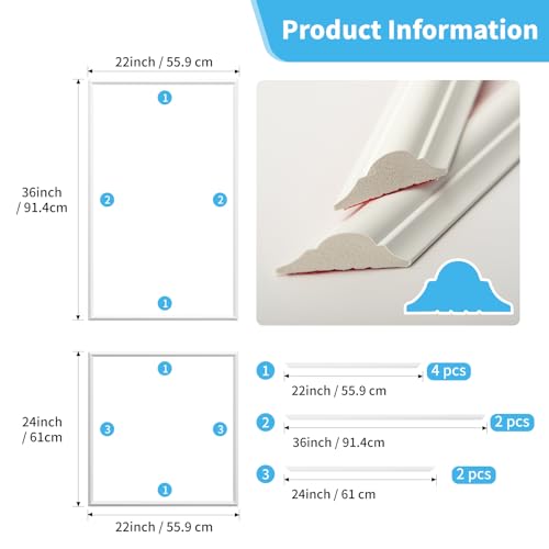 Image of Art3d Premade Peel and Stick Door Molding Trim Kit, 1 Set - 2 Frames