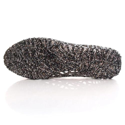 Image of Stunner Women Beach Jelly Shoes Slip On Crystal Summer Hollow Ballet Flats | Summer Cool PVC Breathable Outdoor Indoor Dressy Flat Sandals for Holiday Shopping Spa Swimming Pool