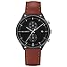 Produktbild PAUL HEWITT Chronograph Herren Chrono Line Black Sunray - Herren Chronograph Edelstahl (Schwarz), Armbanduhr Männer mit Stoppuhr und Lederarmband (Braun), schwarzes Ziffernblatt
