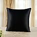 TOWNSSILK - Funda de Almohada 100 % de Seda de Morera, cuida el Cabello y la Piel, Ambos Lados de Seda de 19 Momme, 1 Unidad,Negro, 40 x 40 cm