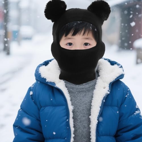 BESPORTBLE Baby Beanie Hat Infant Newborn Toddler Winter Warm Knit Cap for Little Boys Girls Newborn Toddler Knitted Beanie with Pom Poms Black4