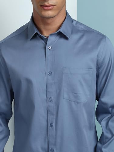 Image of Highlander Men's Slim Fit Formal Shirt | Solid Formal Shirt for Men | Comfortable Fabric | Stylish Design for Everyday Use & Office Wear