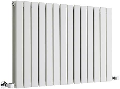 Milano Alpha - Modern Black Horizontal Double Flat Panel Radiator - 635mm x 420mm