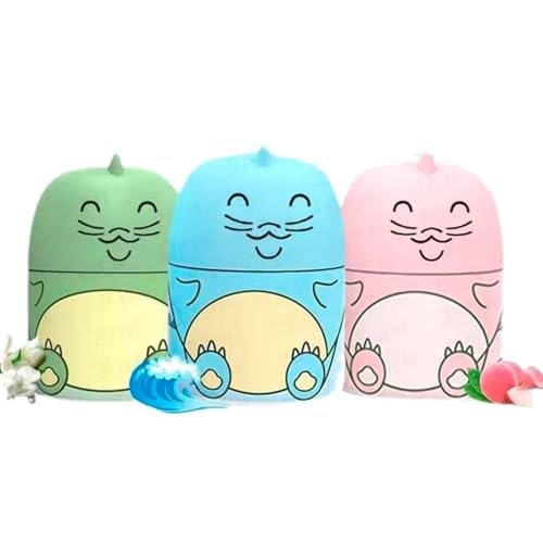 3 Pcs Cute Dinosaur-Shaped Toilet Bowl Cleaner Bottle - Bathroom Toilet Tank Cleaner, Long-lasting Fragrance Technology, Unique Bottle Design, Equipped With Rope (Ocean/Jasmine/Peach)