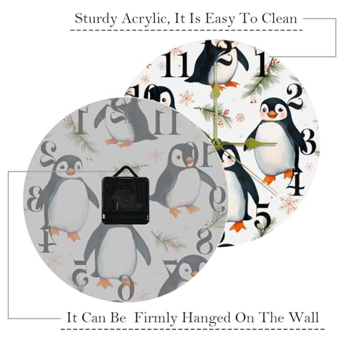 Horloge murale pingouins silencieuse pour concentration au bureau - 6