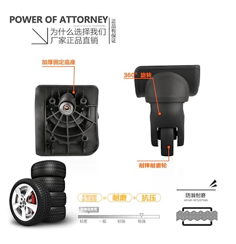 Luggage Wheel,Luggage Suitcase Wheels, DIY Swivel Luggage Mute Wheel Suitcase Replacement Repair Wheels Parts Spinner (W073-DL)3