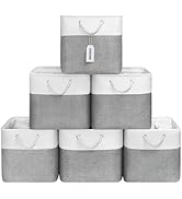 ECDYQXVU 13 x 13 Inch Cube Storage Bins, 6 Pack Fabric Storage Cubes Foldable Storage Cubes with ...