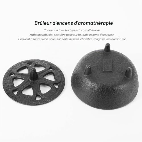 Akozon Chaudron en Fonte en Fonte en Forme de, Brûleur d'aromathérapie pour la Décoration de la Maison, Salle de Bain, Chambre à Coucher, Porte-encens Africain – vue 3