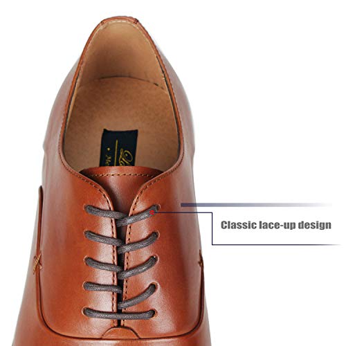 Image of Men's Cap Toe Lace up Oxford Dress Shoes Posh-1-tan