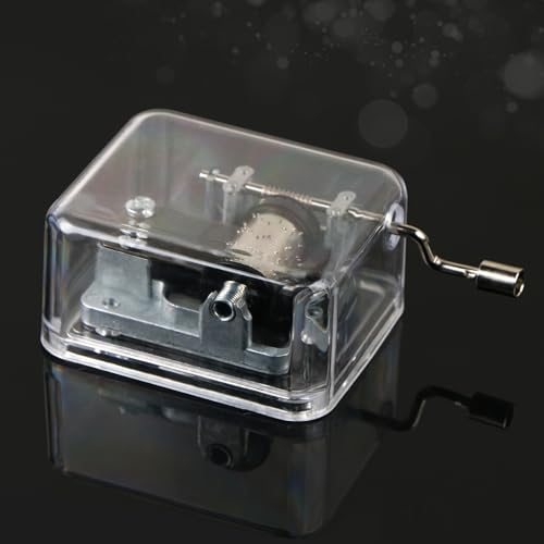 TOSAMZOO Mini Music Box Transparent Acrylic Hand - Cranked Music Box, Exquisite Mechanical Melody Player for Decoration & Gift