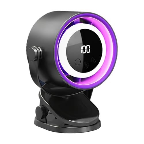 Generico Ventilador de escritorio sin aspas, ventilador de mesa portátil – Luz nocturna ambiente y ventilación personal eléctrica portátil para casa, oficina, cocina, dormitorio, estudiante