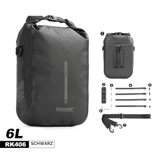 Rhinowalk Fahrrad Gepäckträgertasche Wasserdicht 4/6L Vorne Fahrradtasche für Gepäckträger mit...