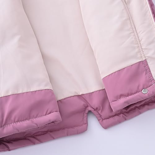 Girls Long Parka Jacket with Hood, Winter Warm Puffer Coat Kids Padded Hooded Windbreaker Overcoat 4-12 Years3