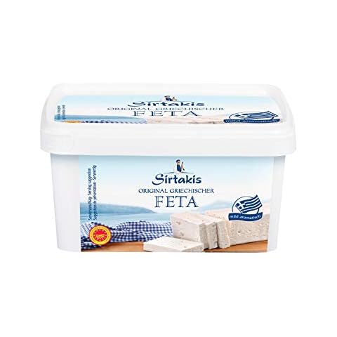 Sirtakis Feta Schafskäse - 1x 400g Behälter - Schafkäse Fetakäse griechischer Feta Schaf Käse Salzlake im Plastikbehälter Griechenland 43% Fett i.Tr. mikrobielles Lab vegetarisch glutenfrei Halal Cover