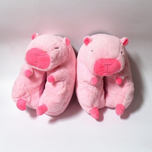 Cute Capybara Slippers, with One Random Slap Bracelets Capybara Gift for Women Girls Kids, Fuzzy Warm Non Slip Winer Sandals Indoor Outdoor House Shoes Cozy Furry Cloud Slides Comfy Bedroom Slippers3