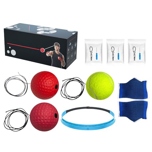 Bola de Boxeo Reflejo – Herramienta de Entrenamiento portátil, Bola de Silicona con Banda elástica, práctica de coordinación a Mano, Equipo de Fitness en el hogar | Entrenador de reacción para ho
