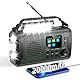 20000mAh Kurbelradio mit Bluetooth, DAB/FM Solar Radio, Als Taschenlampe & Leselicht, USB Handy-Lader, SOS Alarm, TF Karte, AUX IN, TFT Bildschirm, Tragbar Notfallradio für Camping Outdoor (Green)