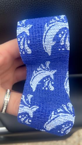 2 Inch Vet Wrap (Assorted Colors) Custom Prints, Ocean Designs, 5 Yard Self Adhesive Flex Bandage Grip Roll for Dog Cat Pet Horse (Assortment, 24)