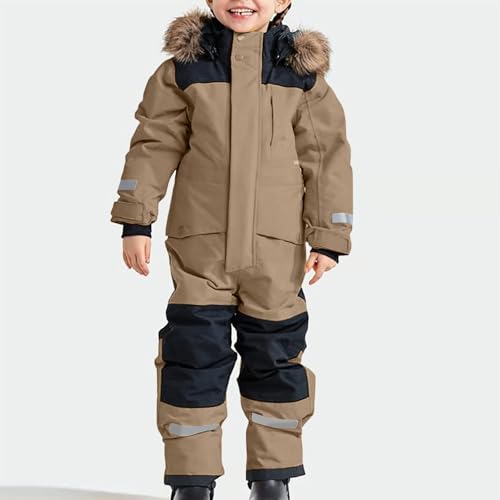 Image of Snow Suit for Kids Girls Boys One Piece Snowsuit Waterproof Windproof Winter Outdoor Overalls Snowboarding Ski Suits