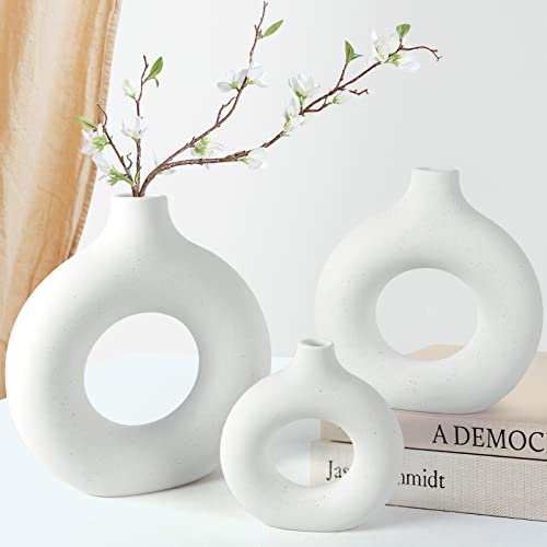 Keramik-Vase Weiß – 15x8x30 Cm, Schlichtes Design Von Alexandra House Living