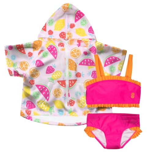 Tommy Bahama Girl's Swimsuit and Cover Up Set - Bathing Suit and Zip-Up Hooded Cover Up Bundle for Kids and Toddlers