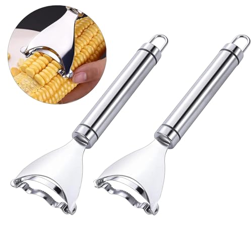 Image of Stainless Steel Julienne Vegetable Peeler Multi-Functional Fruit & Veggie Shredder Slicer and Grater for Potatoes, Carrots, Cucumbers (Corn Peeler)