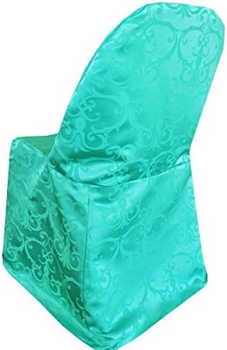 Miniatura 2 de Wedding Linens Inc. Damasco Jacquard Poliéster Versalles Chopin Plegable Silla Cubiertas Para Boda Decoración Fiesta Eventos Especiales - Negro