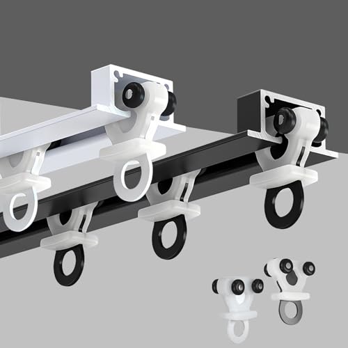 Riel invisible de techo de 1,5 m para cortina moderna, sistema de aluminio blanco con kit 2
