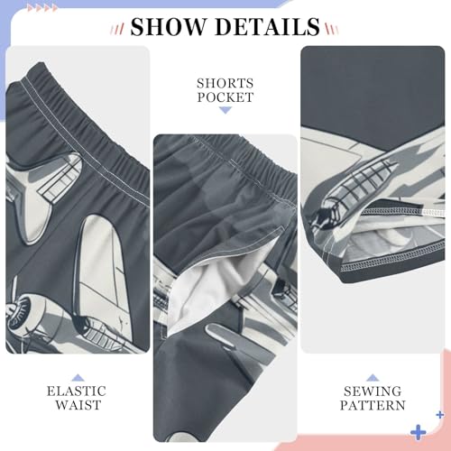 ZZXXB Airplanes Boys Long Pants Soft Trousers Elastic Waist Kids Lounge Bottoms with Pockets S-XL4