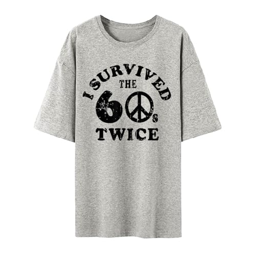 Camiseta retro para hombre, divertida camiseta de cumpleaños, camiseta de gran tamaño con ligera y holgada, manga corta, cuello redondo, camiseta deportiva, regalo para jubilados y años 60, camiseta