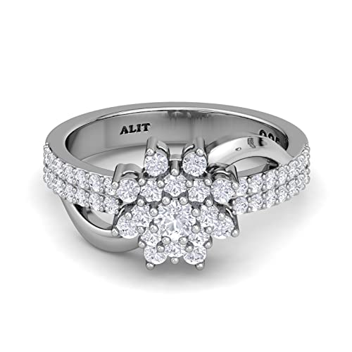 Image of AlitJewellery Flower Design Silver Ring 925 For Women CZ Stone 425