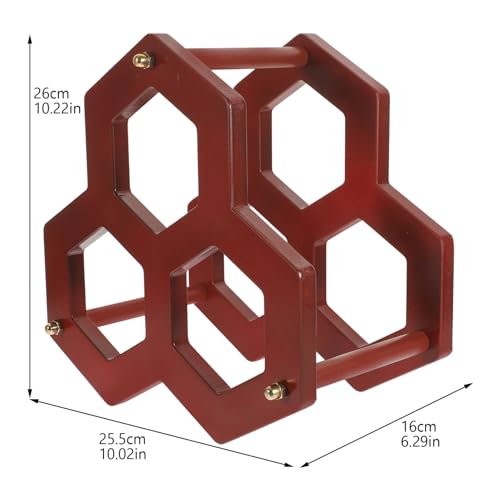 Soporte de vino de madera rústica para mesa miniatura 2