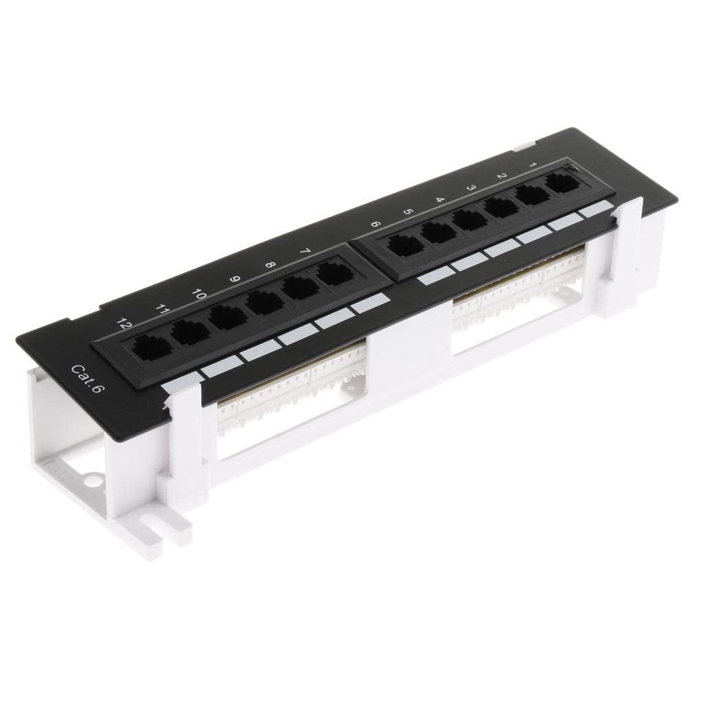 2 set di 12 porte Cat5e/6 non schermati Patch Panel di rete 10 pollici