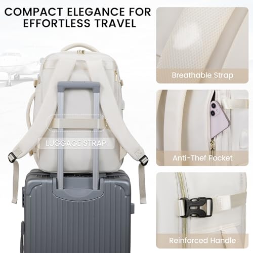 Morrales viaje lovevook beige 45L con porta portátil 18" miniatura 5