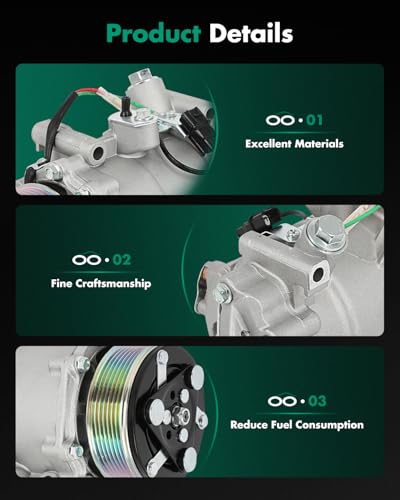 Image of SCITOO AC Compressor for Acura for TSX 2.4L 2009-2014 | Fast Cooling, Ultra Low Noise (≤72 dB)Air Conditioner Compressor with Clutch, Easy Installation, 7512931 2022259 2022259AM