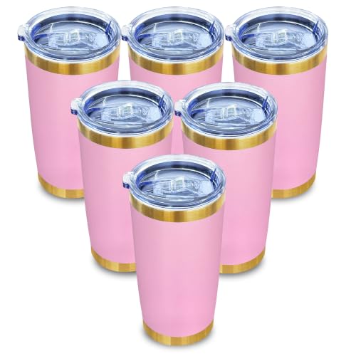 Image of 20 oz Tumbler Bulk Stainless Steel Tumbler,Sakura Pink,6 Pack