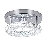 Moderne Mini K9 Kristall Pendelleuchte - Kaniker LED Kristall-Deckenleuchte 3-Farben Halbeinbau-Kronleuchter für Kücheninsel Esszimmer Schlafzimmer Flur Badezimmer Wohnzimmer Living