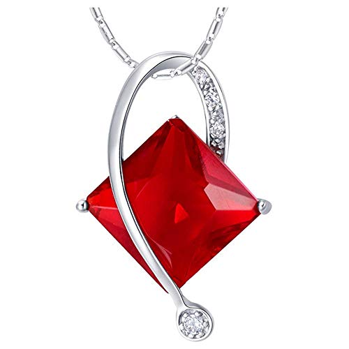 Collier plaqué Or pendentif carré en zircone violette pour femme