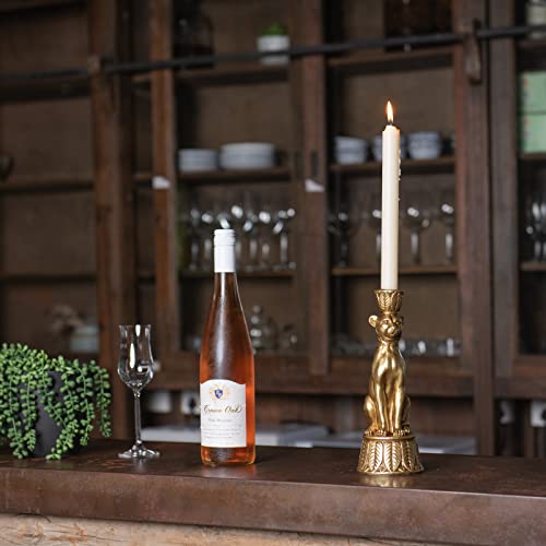 Candle Stick Holder Table Decor - Leopard Resin Modern Golden Candlestick Holder Coffee Table Decor Gold Candle Stand For Living Room 3.25 X 3.25 X 9.25 Inch Guichifun #TOP6